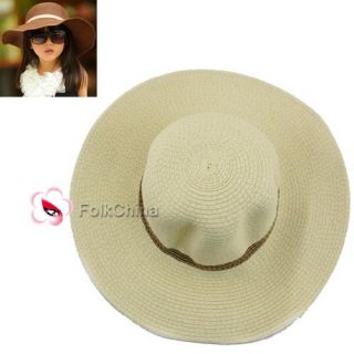 Lovely Girls Kids Summer Straw Sun Hat Foldable Beach Wide Brim Hat Cap