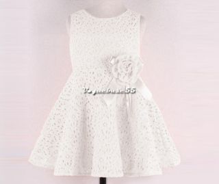 VE4A Girl Baby Kid Wedding Lace Flower Sleeveless Princess 1 6Y Dress Clothing