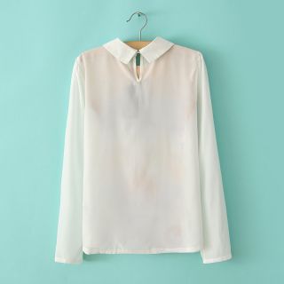 New Womens Fashion Doll Collar Butterfly Palace Print Long Sleeve Shirt B2511