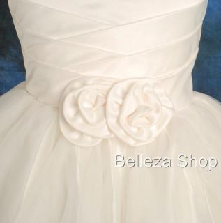 Satin Tulle Dress Wedding Flower Girl Pageant Christening Infant Size 6 12M FG12
