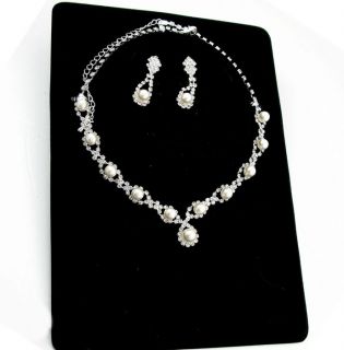 Wedding/bridal Crystal Necklace Earrings Set