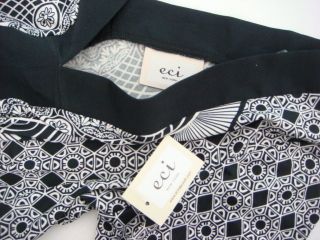 ECI New York 3 4 Sleeve Slinky Stretch Baby Doll Black White Dress Womens XXL
