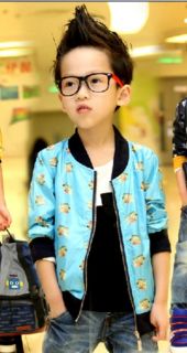 New Baby Children Boys Kids Clothes Animal Print Jacket Outerwear Coats Size 3 8