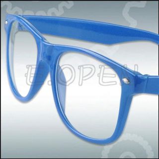 Classic Unisex Clear Lens Geek Nerd Glasses Wayfarer Style Eyeglasses Many Color