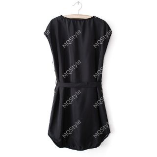 New Womens Fashion Sweet Doll Print Crewneck Short Sleeve Mini Dress B2597