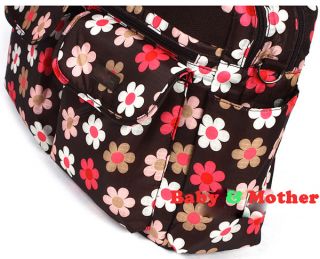 4pcs Carter's Baby Changing Diaper Nappy Bag Mummy Shoulder Handbag Flower Brown
