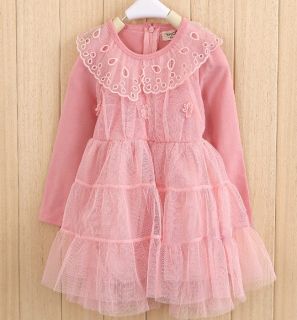 New Girls Lace Flowers Clothing Tulle Princess Tutu Dress 2 7Y Clothes AD011