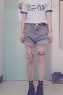 New Cute Mickey Minnie Transparent Tattoo Pantyhose Stockings Tights Legging