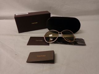 Tom Ford FT0180 34P 62 11 130 Women's Iris Sunglasses Rose Gold Frame Brown Lens