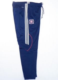 Adidas ClimaCool MLS Chicago Fire Navy Blue Track Pants Soccer Football Mens