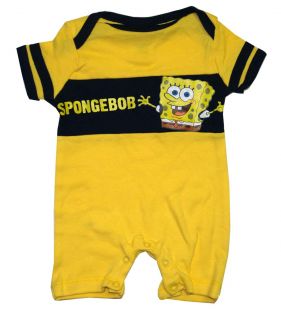 Spongebob Squarepants Cartoon Boys Newborn Romper Snapsuit Two Piece Set