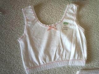 Pretty Girls White Pink Bow Trim Cotton Crop Top Brief Set 12 Years