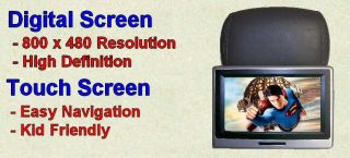 Active Headrest 9" Digital Touch Screen Car Portable DVD Player Autotain HR9P