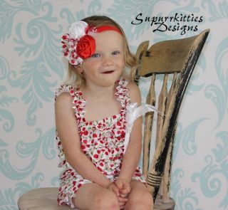 Satin Baby Petti Ruffle Romper Polka Dot/Heart Prints Toddler Girl Photo Prop