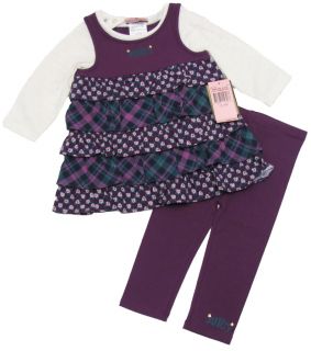 Juicy Couture Baby Girls 12 18 mos Woodland Plaid Purple Shirt Leggings Set
