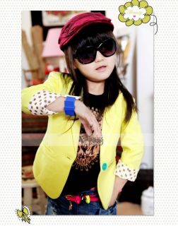 2013 Girls Toddler Candy Color Slim Fit Small Suit Korean Style Jacket Kids Coat