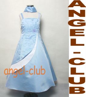 M6339 Pageant Flower Girl Satin Dresses Sz 4 6 8 10 12 14 16 18