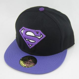 Black Purple New Superman Hiphop Snapback Adjustable Baseball Cap Flat Hat Gift