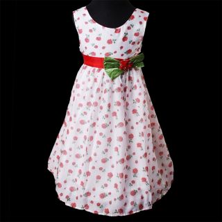 KD328 Bonny Billy Girl Spring Safflower Pattern Printed Sleeveless Dress 3 12y