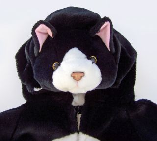 Black Kitty Cat Thick Plush Halloween Costume 1 Piece Kids Toddlers 2 3