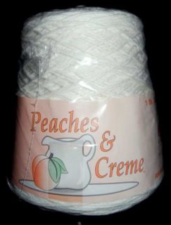 White Peaches Cream Cotton Knit Crochet Cone Yarn Thread