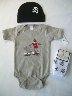 Zootie Patootie B Little Baby Boys Leg Warmers Onesie Hat Outfit Sets 6 9 12 MO