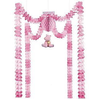 Baby Shower Girl Pink All in One Decorating Canopy Kit