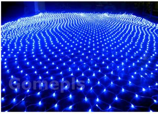 Blue 1 5 x 1 5M 120 LED Net String Lights Lamp for Christmas Party Wedding 220V
