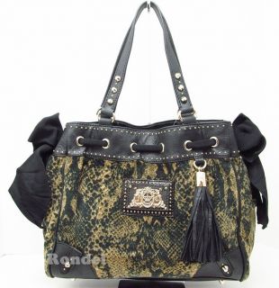 Juicy Couture Python Snake Animal Print Wild Things Daydreamer Tote Bag Purse