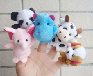 10 Plush Animal Finger Puppets Baby Cartoon Dolls Boy Girl Party Gift