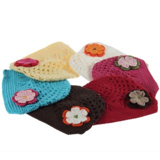 Infant Toddler Girl Baby Handmade Knit Crochet flowers Hat Cap Cotton Kids G6