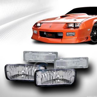 Depo Chrome Signal Bumper Clear Side Marker Lights Lamps 1985 1992 Chevy Camaro