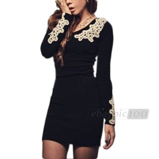 Black Coffee Red Women Long Sleeve Dress Spring Autumn Casual S