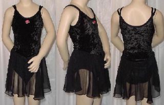 $20 00 Sale Black Velvet Ice Skating Dress Dance Costume Child Small 6x7