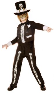 Witch Doctor Skeleton Skull Boys Scary Halloween Costume Outfit Large 10 12 New