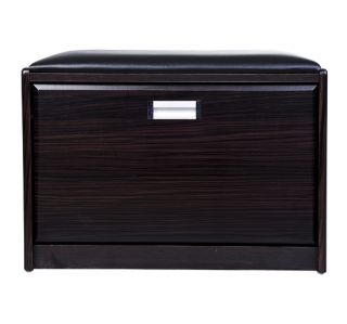 Wood Luxury Shoe Ottoman Storage Cabinet Box Chair Seat Bench Furniture PU Top