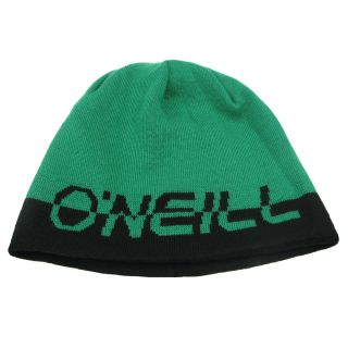 O'Neill Logo Mens Black and Green Reversible Beanie Hat BNWT