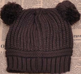 Fashion Baby Girls Boys Kids Dual Ball Knit Sweater Cap Winter Warm Hat Hot Sale