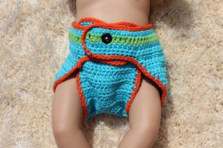New Blue Orange Monster Fantastic Animal Newborn Baby Knit Hat Nappy Photo Prop