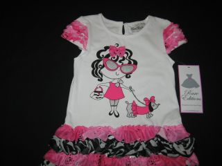 New "Diva Pooch" Zebra Rumba Dress Girls 2T Spring Summer Clothes Toddler Kids