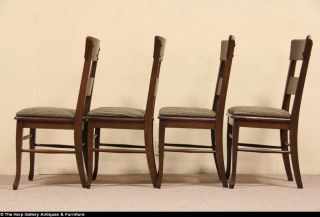 Set of 12 Quarter Sawn Oak 1900 Antique Dining Chairs 2 Arm Chairs