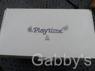 1989 Danbury Mint Playtime Porcelain Doll with Wooden Swing and Box