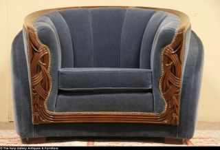 Art Deco 1935 Sofa Club Chair Set New Genuine Mohair Upholstery