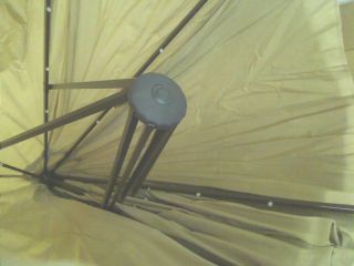 Hampton Bay 11 ft Dia Solar Powered Patio Umbrella in Tan $299 00