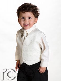 Baby Boys Wedding Pageboy 4 Piece Ivory Black Suit Age 0 Months 8 Years