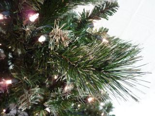 7 5' Clear Pre Lit Frosted Artificial Christmas Tree