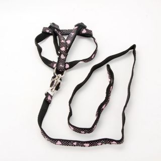 Adjustable Bone Printing Print Rope Pet Dog Cat Puppy Lead Leash Harness 4 Model