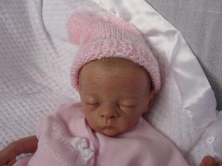 Reborn Baby Girl Preemie Mumma's Lil Monkey by Bonnie Brown with Painted Hair