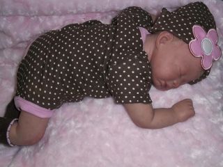 Sweet Little Sleepy Reborn Baby Girl Micro Rooted Blonde Hair 17"
