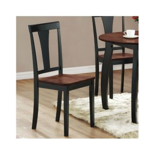Kings Brand Set of 2 Black Walnut Finish Wood Dining Room Kitchen Side Chairs